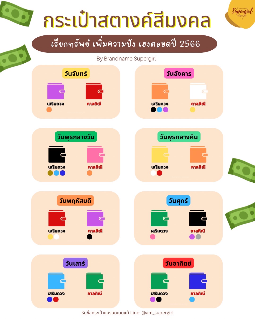 กระเป๋าสตางค์สีมงคล ปี2566